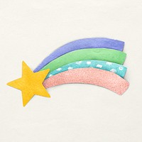 Paper craft shooting star sticker psd