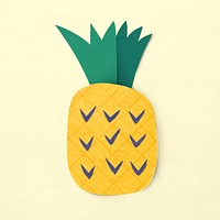 Paper craft pineapple sticker psd