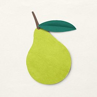 Paper craft pear sticker psd