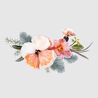 Flower bouquet sticker, aesthetic psd design