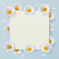 Daises flowers frame background, floral design