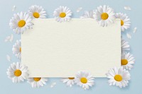 Daisies flower frame background, botanical psd design