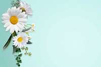 Daisies flower border background, botanical psd design