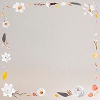 Aesthetic floral frame, botanical psd design