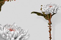 Greige flowers frame background, nature design