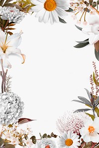 Aesthetic floral frame, botanical psd design