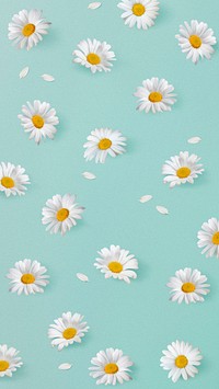 Blue floral iPhone wallpaper, flower design