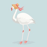 White flamingo lady, feminine animal illustration