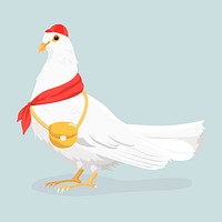 Bird messenger, white dove illustration clipart