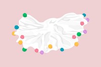 Handkerchief with colorful cotton balls, illustration clipart