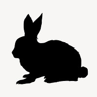Rabbit silhouette illustration, animal clipart