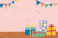 Cute birthday border background, paper craft design