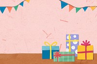 Birthday border background, paper craft festive design psd