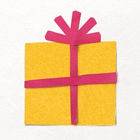 Birthday gift sticker, paper craft design psd
