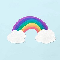 Rainbow collage element, paper craft design vector