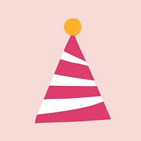 Party hat collage element, festive design vector