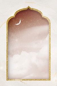 Gold Ramadan moon frame background design