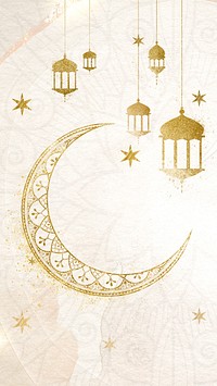 Gold Islamic mobile wallpaper design