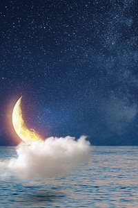 Ramadan aesthetic moon border background design 
