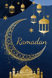 Gold Ramadan typography, festival greeting design 