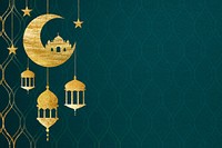 Gold Ramadan lanterns border background design