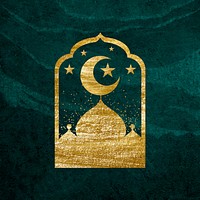 Ramadan aesthetic masjid sticker, festive collage element vector