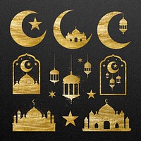 Festive Ramadan collage element collection, psd