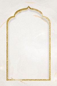 Gold Ramadan door frame background design