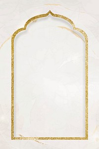 Gold Ramadan frame, masjid door design vector