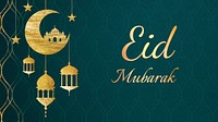 Eid Mubarak presentation template, Islamic design, psd