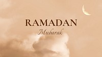 Ramadan Mubarak computer wallpaper template, Islamic design psd