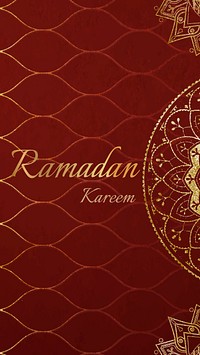 Ramadan Kareem iPhone wallpaper template, festive design, vector