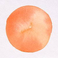 Simple orange watercolor sticker, bright circle design psd