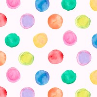 Polka dot seamless pattern, watercolor design vector