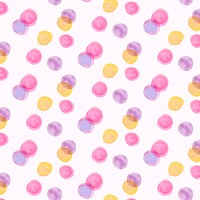 Polka dot seamless pattern, watercolor design vector