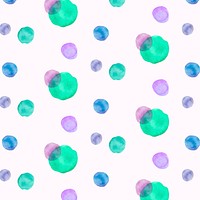 Polka dot seamless pattern, watercolor design vector