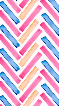 Aesthetic watercolor phone wallpaper, chevron design