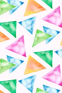 Watercolor background, geometric bright colorful design