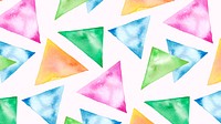 Watercolor desktop wallpaper, triangle bright design