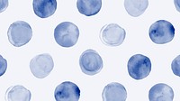 Aesthetic indigo watercolor computer wallpaper, gradient polka dot design