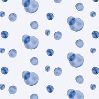 Polka dot seamless pattern, indigo blue watercolor design