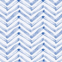 Chevron seamless pattern, indigo blue watercolor design vector