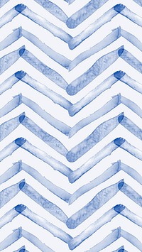 Aesthetic indigo watercolor phone wallpaper, gradient chevron design