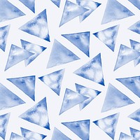 Triangle seamless pattern, indigo blue watercolor design psd