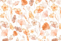 Floral background, aesthetic watercolor orange tulip graphic