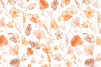 Orange botanical background, autumn leaves graphic vector