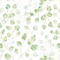 Botanical background, seamless pattern watercolor green graphic vector