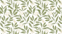Botanical desktop wallpaper, watercolor leaf graphic