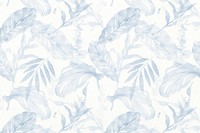 Blue botanical background, leaves graphic psd