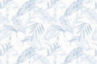 Blue botanical background, leaves graphic vector